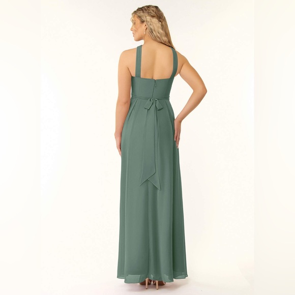 Azazie Dixie Dress in Eucalyptus - Picture 2 of 7